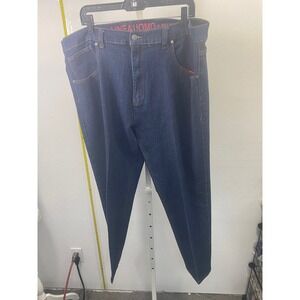 Linea Uomo Relaxed Fit Dark Wash Denim Jeans Mens 46x32 Blue Five Pocket